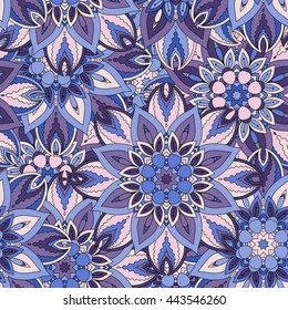 Seamless pattern. Vintage decorative elements. Hand drawn background. Islam, Arabic, Indian, ottoman motifs. Perfect for printing on fabric or paper.