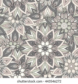 Seamless pattern. Vintage decorative elements. Hand drawn background. Islam, Arabic, Indian, ottoman motifs. Perfect for printing on fabric or paper.