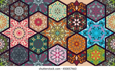 Seamless pattern. Vintage decorative elements. Hand drawn background. Islam, Arabic, Indian, ottoman motifs. Perfect for printing on fabric or paper.