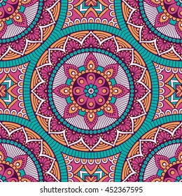 Seamless pattern. Vintage decorative elements. Hand drawn background. Islam, Arabic, Indian, ottoman motifs. Perfect for printing on fabric or paper.