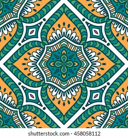 Seamless pattern. Vintage decorative elements. Hand drawn background. Islam, Arabic, Indian, ottoman motifs. Perfect for printing on fabric or paper.