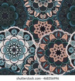 Seamless pattern. Vintage decorative elements. Hand drawn background. Islam, Arabic, Indian, ottoman motifs. Perfect for printing on fabric or paper.
