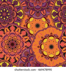 Seamless pattern. Vintage decorative elements. Hand drawn background. Islam, Arabic, Indian, ottoman motifs. Perfect for printing on fabric or paper.
