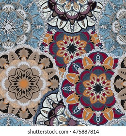 Seamless pattern. Vintage decorative elements. Hand drawn background. Islam, Arabic, Indian, ottoman motifs. Perfect for printing on fabric or paper.
