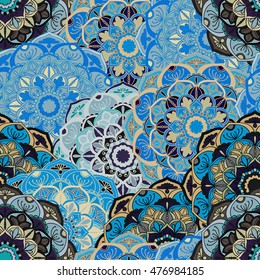 Seamless pattern. Vintage decorative elements. Hand drawn background. Islam, Arabic, Indian, ottoman motifs. Perfect for printing on fabric or paper.
