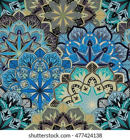 Seamless pattern. Vintage decorative elements. Hand drawn background. Islam, Arabic, Indian, ottoman motifs. Perfect for printing on fabric or paper.
