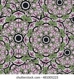 Seamless pattern. Vintage decorative elements. Hand drawn background. Islam, Arabic, Indian, ottoman motifs. Perfect for printing on fabric or paper.
