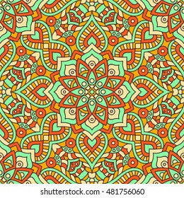 Seamless pattern. Vintage decorative elements. Hand drawn background. Islam, Arabic, Indian, ottoman motifs. Perfect for printing on fabric or paper.