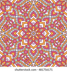 Seamless pattern. Vintage decorative elements. Hand drawn background. Islam, Arabic, Indian, ottoman motifs. Perfect for printing on fabric or paper.