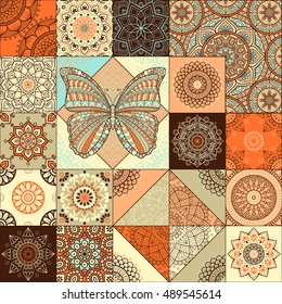 Seamless pattern. Vintage decorative elements. Hand drawn background. Islam, Arabic, Indian, ottoman motifs. Perfect for printing on fabric or paper.
