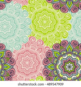 Seamless pattern. Vintage decorative elements. Hand drawn background. Islam, Arabic, Indian, ottoman motifs. Perfect for printing on fabric or paper.