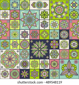 Seamless pattern. Vintage decorative elements. Hand drawn background. Islam, Arabic, Indian, ottoman motifs. Perfect for printing on fabric or paper.