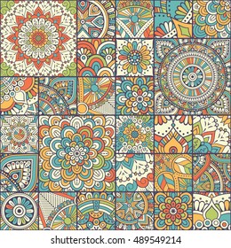 Seamless pattern. Vintage decorative elements. Hand drawn background. Islam, Arabic, Indian, ottoman motifs. Perfect for printing on fabric or paper.