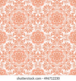 Seamless pattern. Vintage decorative elements. Hand drawn background. Islam, Arabic, Indian, ottoman motifs. Perfect for printing on fabric or paper.