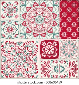 Seamless pattern. Vintage decorative elements. Hand drawn background. Islam, Arabic, Indian, ottoman motifs. Perfect for printing on fabric or paper. Christmas pattern