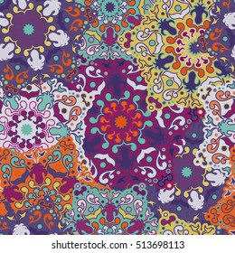 Seamless pattern. Vintage decorative elements. Hand drawn background. Islam, Arabic, Indian, ottoman motifs. Perfect for printing on fabric or paper.