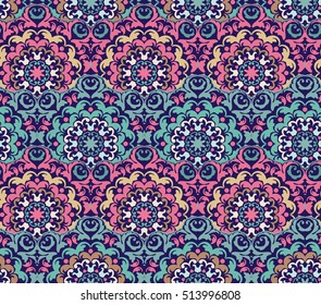 Seamless pattern. Vintage decorative elements. Hand drawn background. Islam, Arabic, Indian, ottoman motifs. Perfect for printing on fabric or paper.