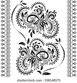 Seamless pattern. Vintage decorative elements. Hand drawn background. Islam, Arabic, Indian, ottoman motifs. Perfect for printing on fabric or paper.