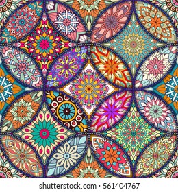 Seamless pattern. Vintage decorative elements. Hand drawn background. Islam, Arabic, Indian, ottoman motifs. Perfect for printing on fabric or paper.