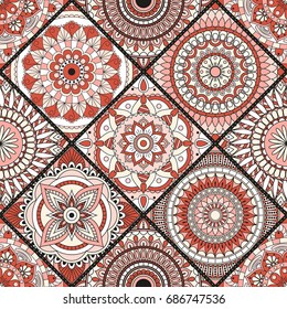 Seamless pattern. Vintage decorative elements. Hand drawn background. Islam, Arabic, Indian, ottoman motifs. Perfect for printing on fabric or paper.