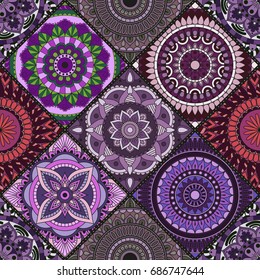 Seamless pattern. Vintage decorative elements. Hand drawn background. Islam, Arabic, Indian, ottoman motifs. Perfect for printing on fabric or paper.