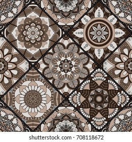 Seamless pattern. Vintage decorative elements. Hand drawn background. Islam, Arabic, Indian, ottoman motifs. Perfect for printing on fabric or paper.