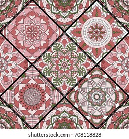 Seamless pattern. Vintage decorative elements. Hand drawn background. Islam, Arabic, Indian, ottoman motifs. Perfect for printing on fabric or paper.