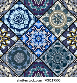 Seamless pattern. Vintage decorative elements. Hand drawn background. Islam, Arabic, Indian, ottoman motifs. Perfect for printing on fabric or paper.