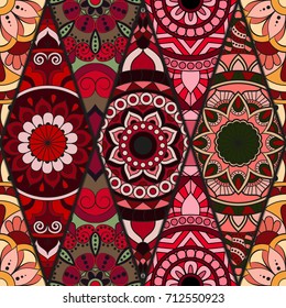 Seamless pattern. Vintage decorative elements. Hand drawn background. Islam, Arabic, Indian, ottoman motifs. Perfect for printing on fabric or paper.