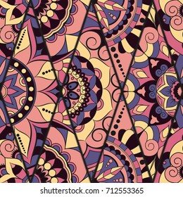 Seamless pattern. Vintage decorative elements. Hand drawn background. Islam, Arabic, Indian, ottoman motifs. Perfect for printing on fabric or paper.