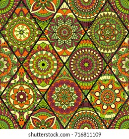 Seamless pattern. Vintage decorative elements. Hand drawn background. Islam, Arabic, Indian, ottoman motifs. Perfect for printing on fabric or paper.