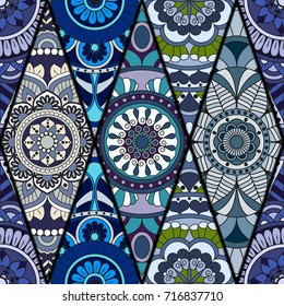 Seamless pattern. Vintage decorative elements. Hand drawn background. Islam, Arabic, Indian, ottoman motifs. Perfect for printing on fabric or paper.