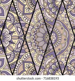 Seamless pattern. Vintage decorative elements. Hand drawn background. Islam, Arabic, Indian, ottoman motifs. Perfect for printing on fabric or paper.