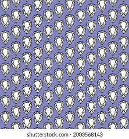 Geometría de diamantes de época sin inconfundibles boceos, ornamento textil, cristales clásicos dibujados a mano, lila violeta de lavanda de color morado negro. Se puede usar para envolver de regalo tejidos, papel pintado. Vector