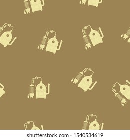 Seamless pattern with vintage distillation apparatus