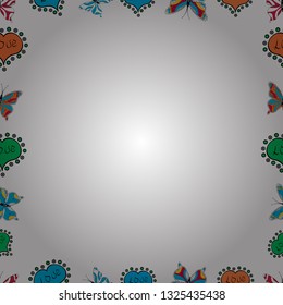 Seamless pattern. Vintage doodle sketch picture frame doodle labels. Blank white, blue, black square cadre rectangle label elegant sketches painted by hands scribble border. Vector. Hand drawn frames.