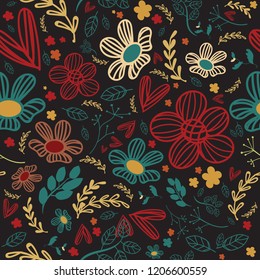 Seamless pattern Vintage Floral.