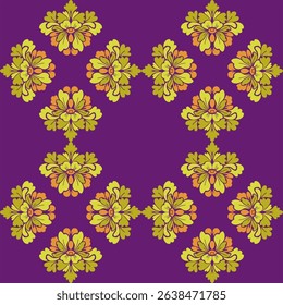 Seamless pattern with vintage floral elements, perfect for textile design or decorative wallpaper
