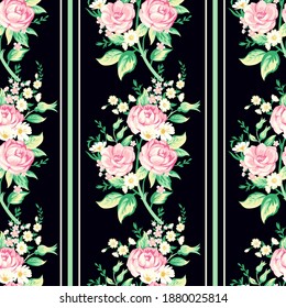 Seamless pattern with vintage floral motif