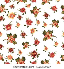 Seamless pattern with vintage flowers