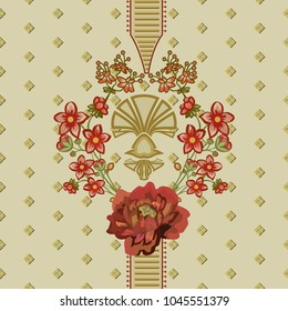 Seamless pattern with vintage flowers