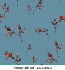 Seamless pattern with vintage flowers