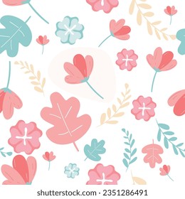 Seamless pattern of vintage flowers.