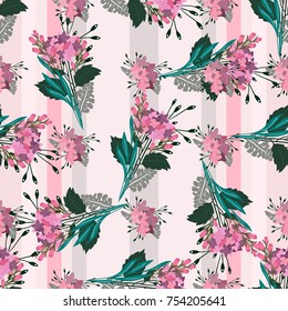 seamless pattern with vintage flowers. For invitation card, stickers, greeting. Design of wallpaper, fabric, card, packaging and textile. Concept for birthday, holidays, wedding, Women`s Day