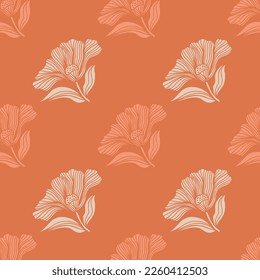 Nahtloses Muster mit Vintage-Blumen. Retro floraler Hintergrund. Design für Stoff, Stoffdruck, Verpackungspapier, Deckel, Plakat. Vektorgrafik