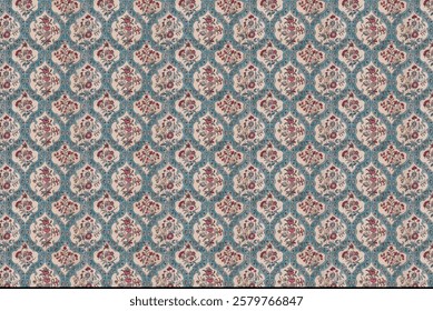 Seamless pattern of vintage flowers in vector design. 