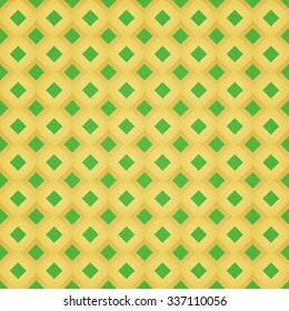 seamless pattern with vintage, geometric ornament and green diamonds. vector retro background design