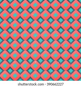 seamless pattern with vintage, geometric ornament over distressed surface texture. vector retro background design. fashion, decorative print template