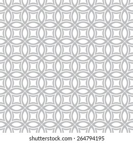 Seamless pattern. Vintage geometric texture with intersecting circles. Repeated rhombuses, ellipses, ovals, dots . Monochrome. Backdrop. Web. Vector illustration