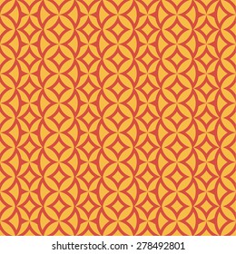 Seamless pattern. Vintage geometric texture with the repeating rhombuses, circles. Monochrome. Backdrop. Web. Vector illustration